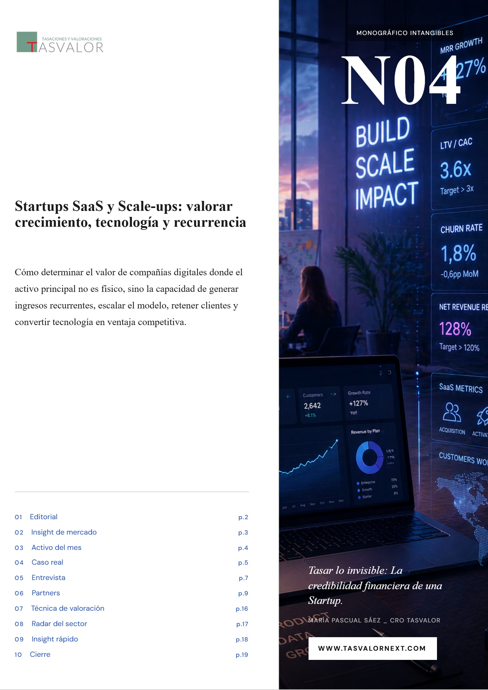 Portada TASVALOR INSIGHTS 04_ Startups SaaS y Scale-ups: valorar crecimiento, tecnología y recurrencia
