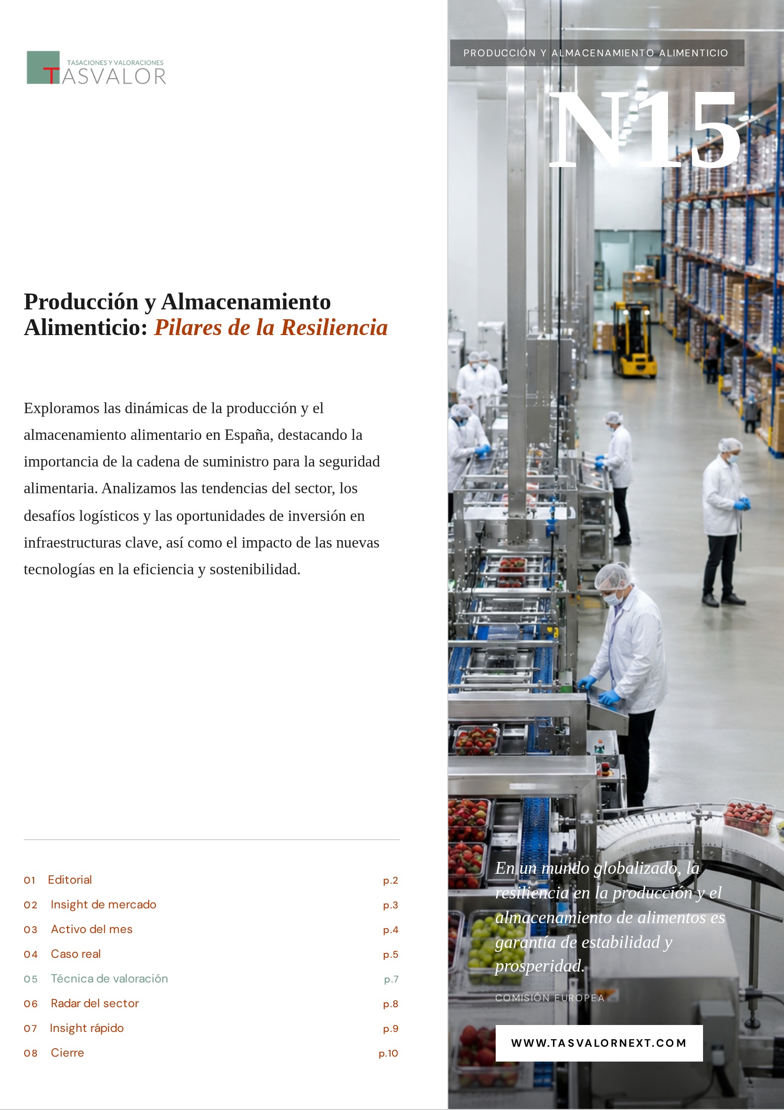 Portada TASVALOR INSIGHTS 15_ Producción y Almacenamiento Alimenticio: Pilares de la Resiliencia