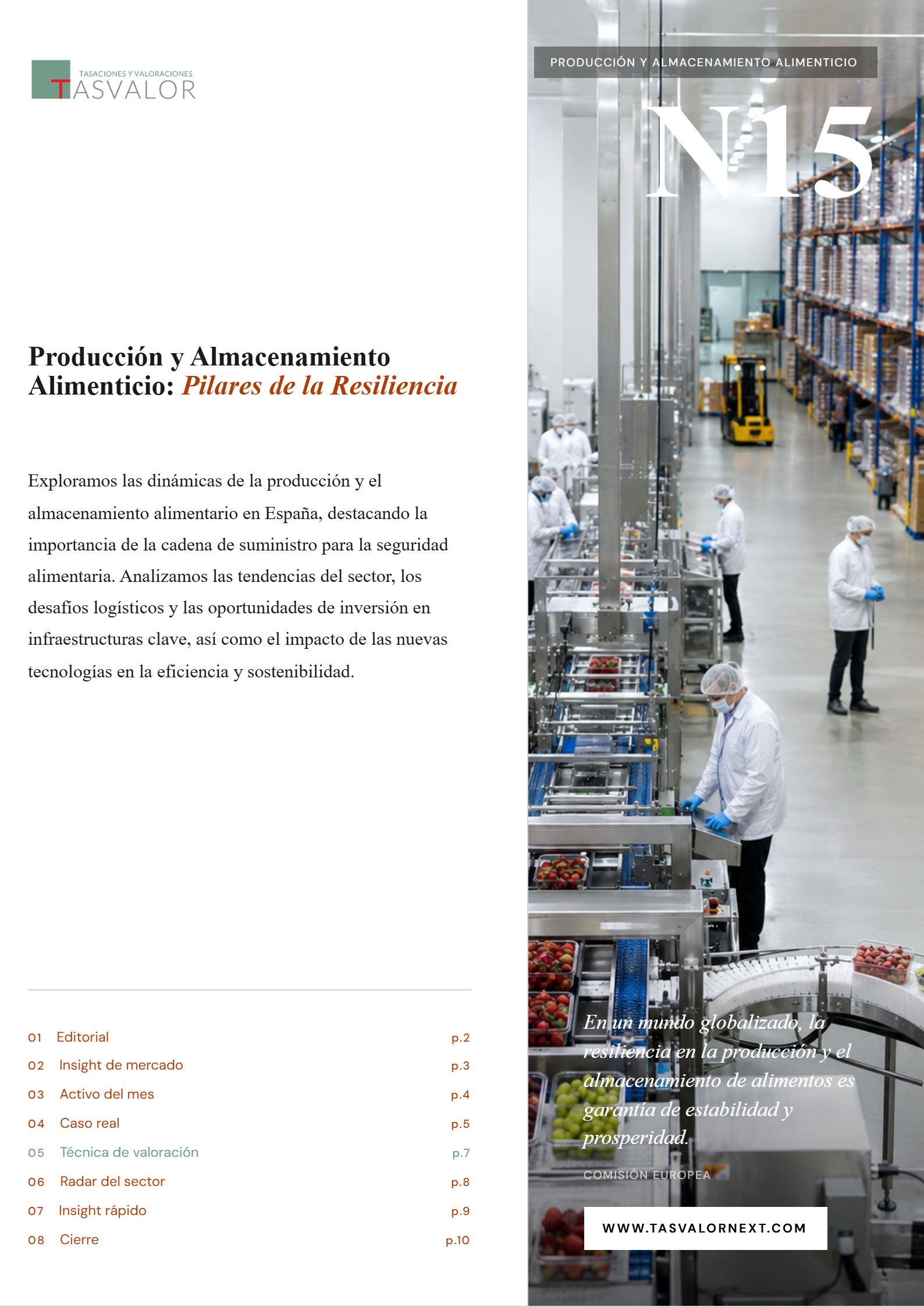 Portada TASVALOR INSIGHTS 15_ Producción y Almacenamiento Alimenticio: Pilares de la Resiliencia