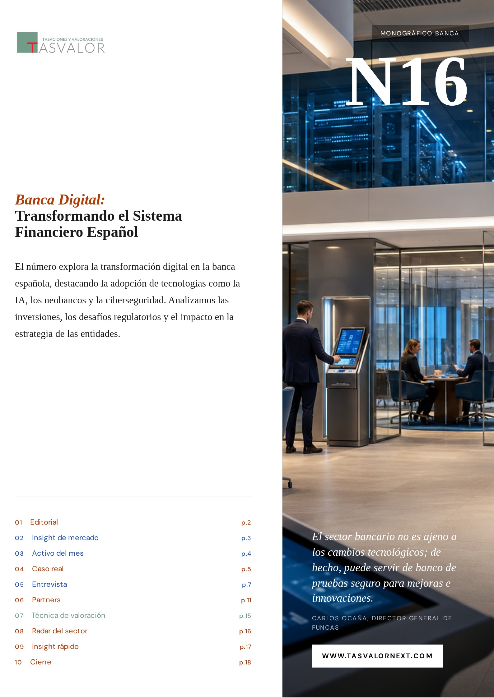 Portada TASVALOR INSIGHTS 16_ Banca Digital: Transformando el Sistema Financiero Español